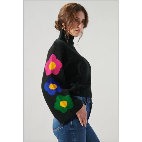 Sugarlips Honey Go Go Wide Sleeve Turtleneck Sweater Size L - Picture 3 of 6